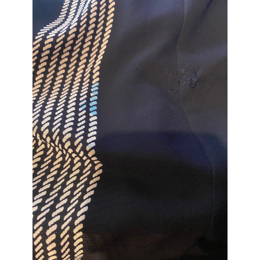 Anne Klein Black and White Vertically Striped Chiffon Lined Midi Skirt- Size 10 - Picture 8 of 8
